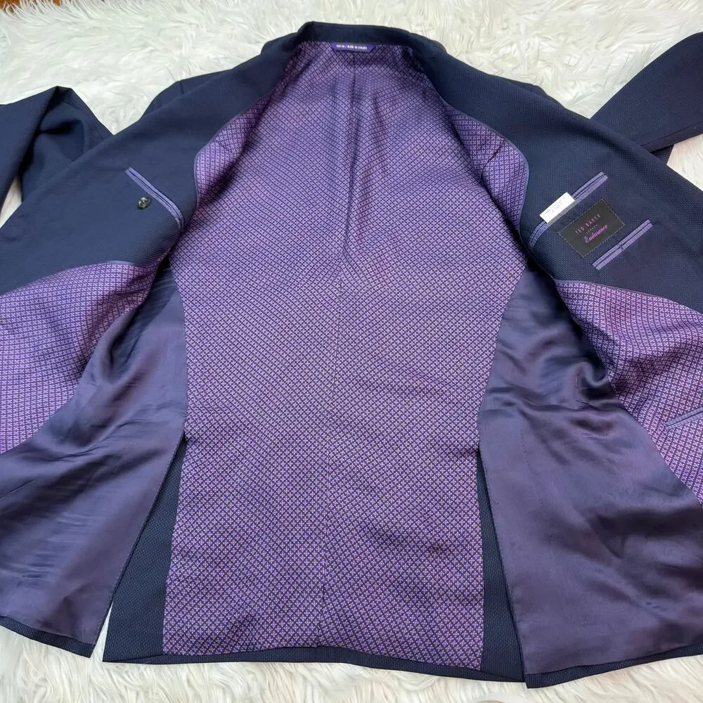 Ted Baker London Men's Endurance Jay Blazer Blue Stripe‎ & Check 40S - LOT OF 2